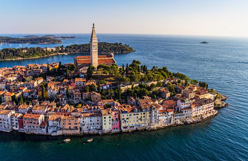 Aerial shoot of Rovinj,