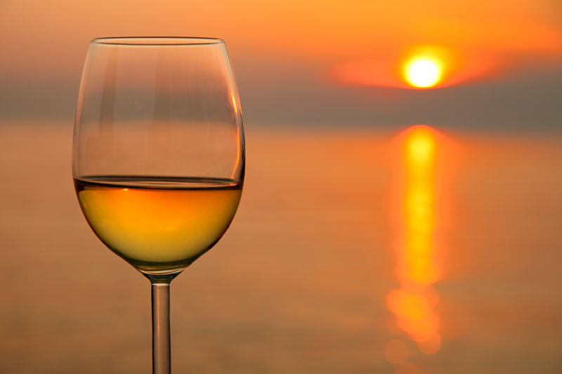 wine glass sunset