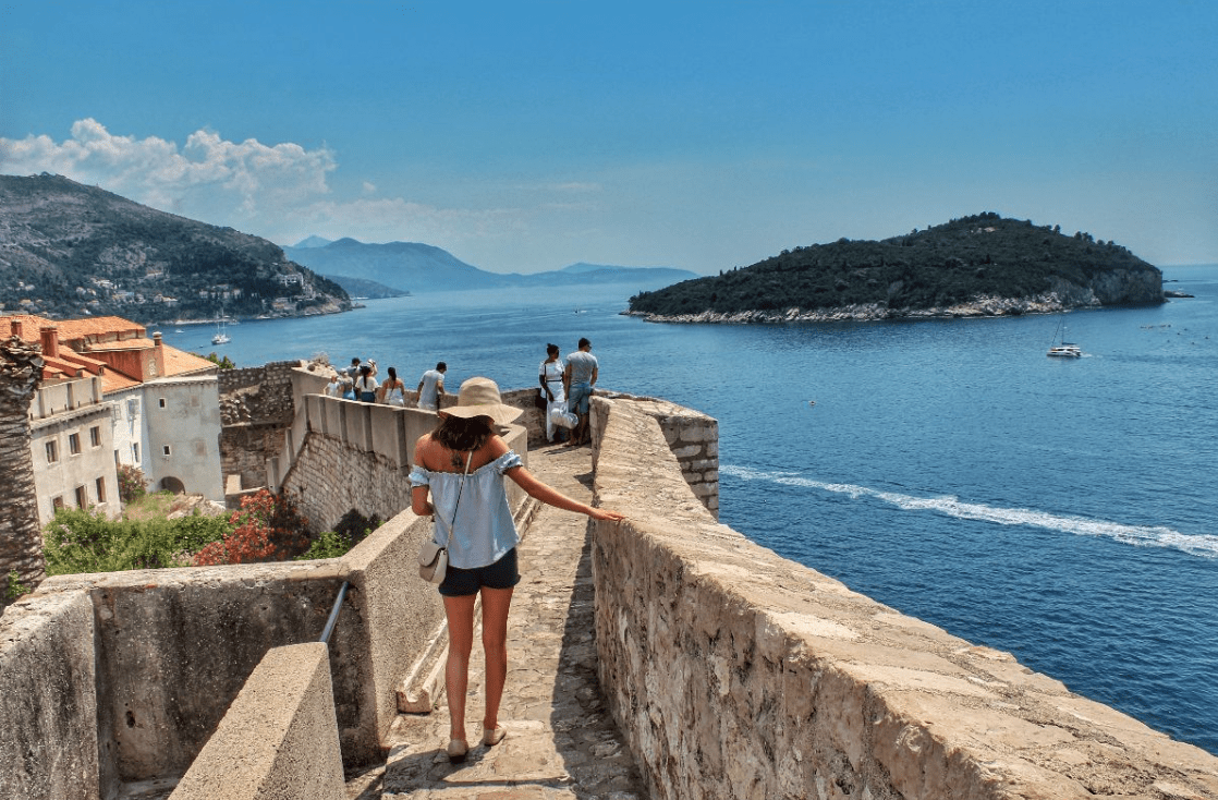 Medieval wall by the sea in Croatia