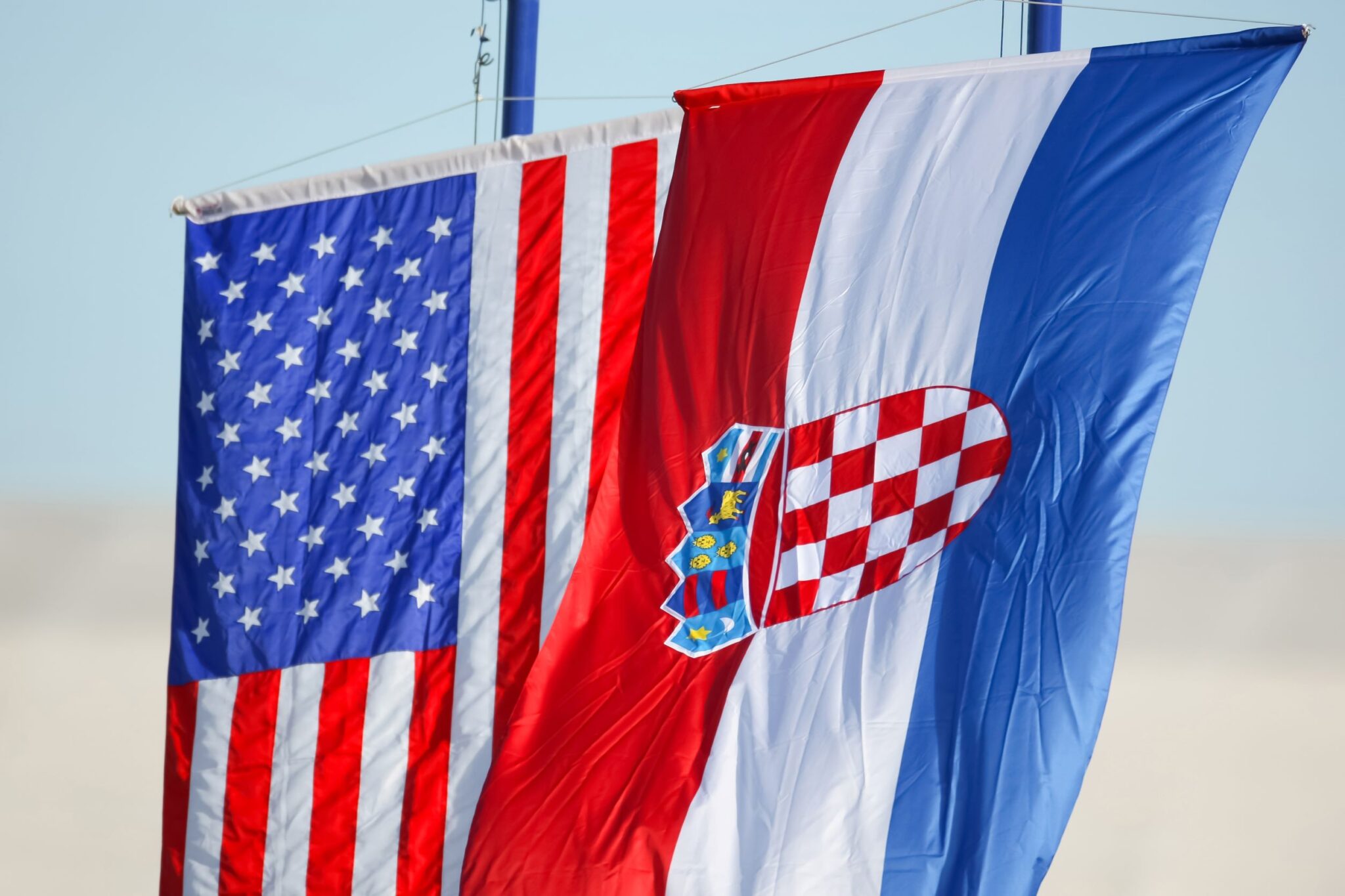 Croatian American flags
