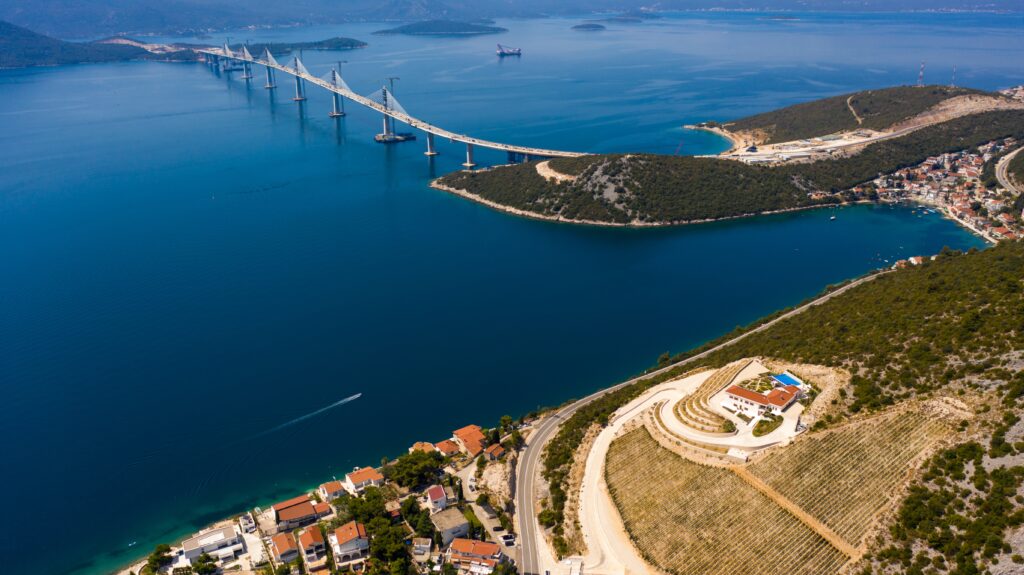 The opening of Pelješac Bridge, a bridge in Croatia