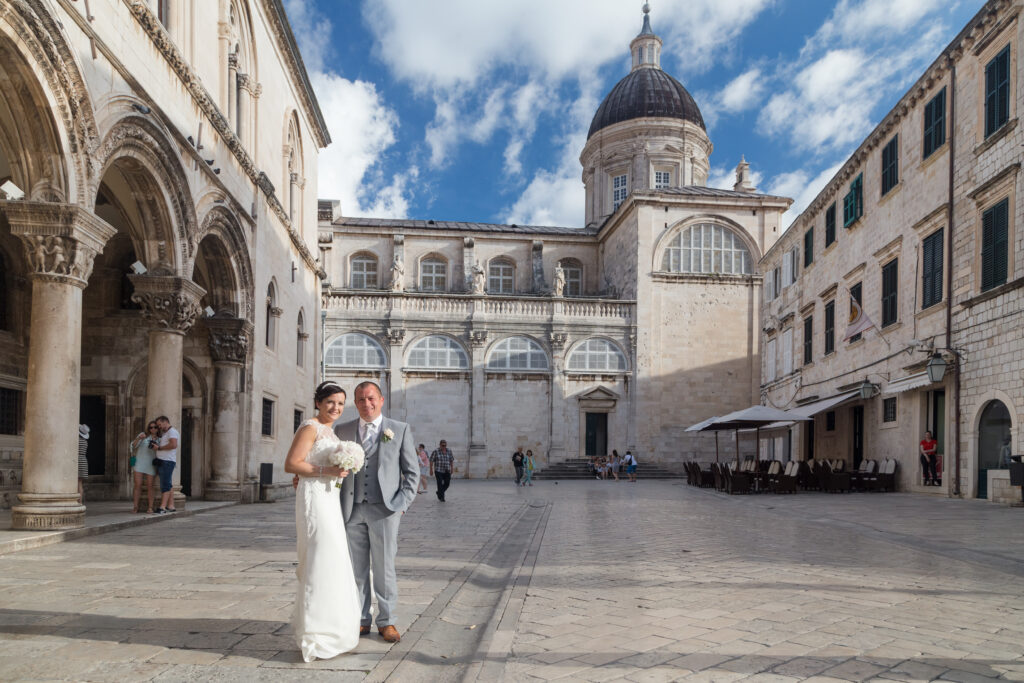Weddings in Croatia - couple getting married in the historic city of Dubrovnik