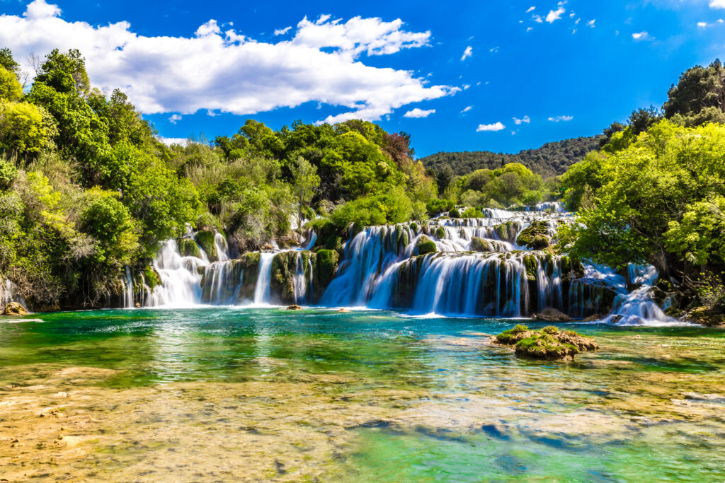 national parks in Croatia with waterfalls  - Skradinski Buk Waterfall in Croatia, Krka National Park