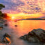 Croatia sunset over the Adriatic Sea