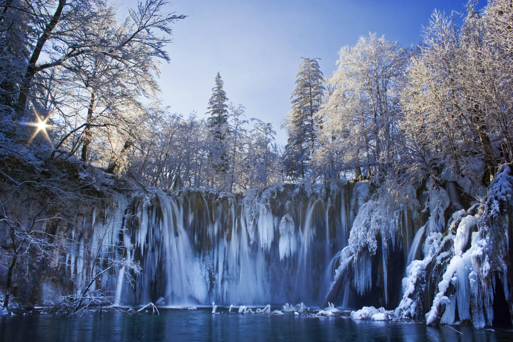 what is the best month to go to Croatia: February in Croatia frozen waterfalls in the national parks
