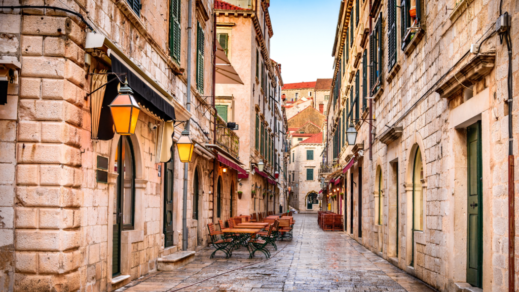 Empty streets on a customized tour of Croatia 