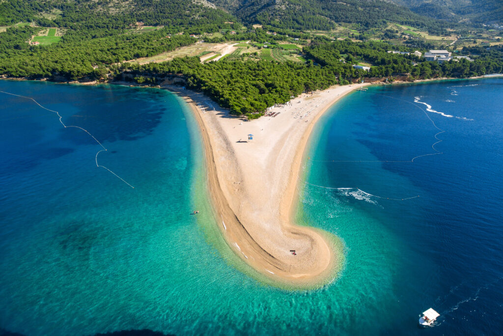 Golden horn beach in Brac, one of Croatia southern island 