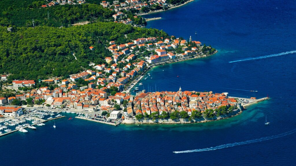 Shoreline of Korcula, Croatia southern island 