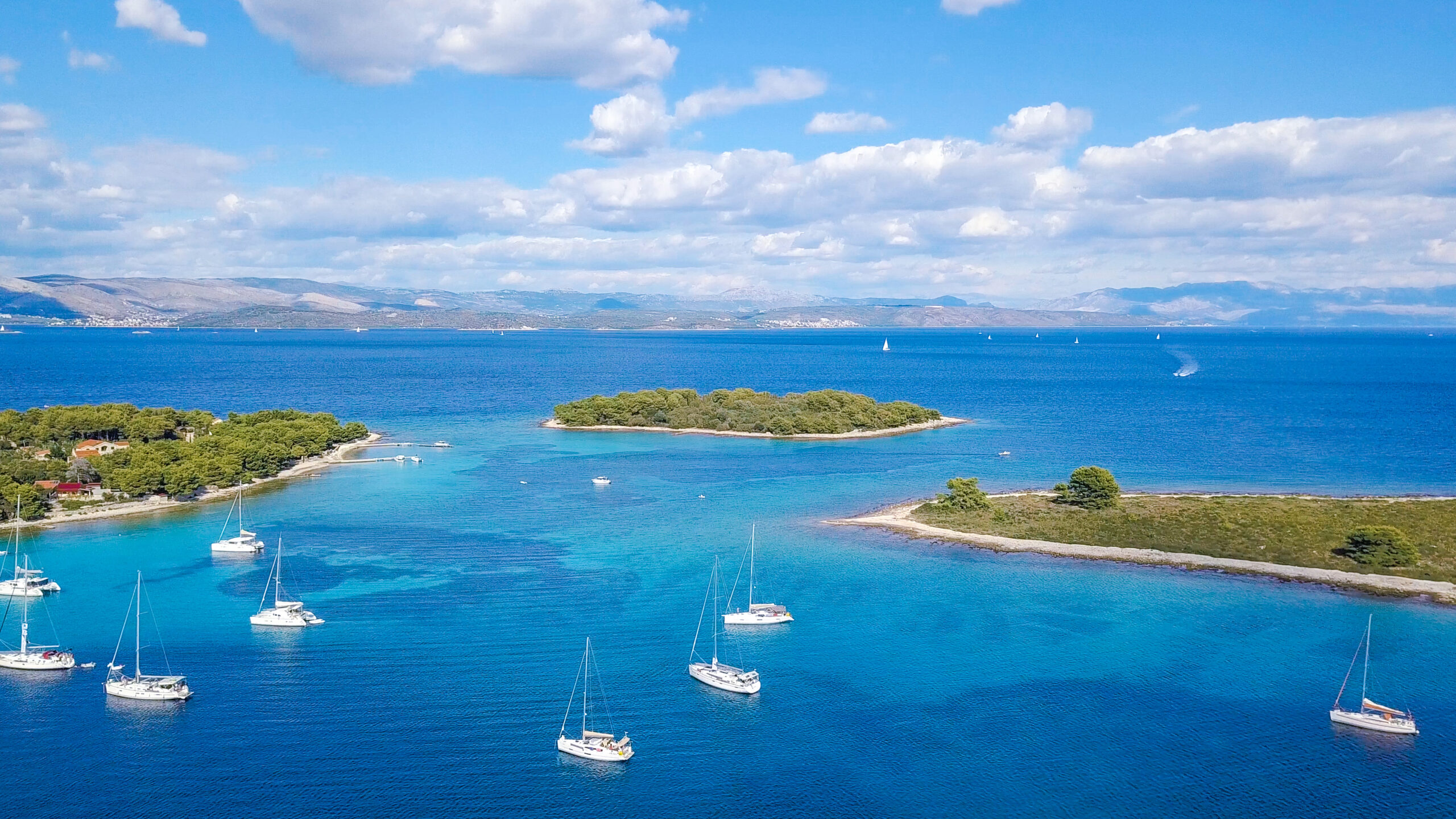 Aerial image of Croatia southern islands