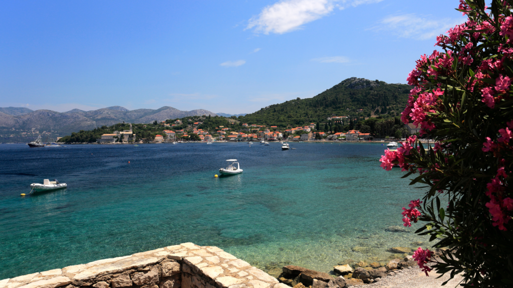 The sea on the island of Lopud, where celebrities in Croatia go 