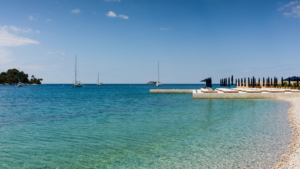 One of Rovinj's beaches