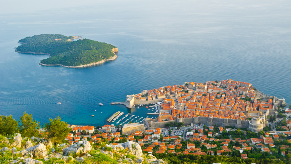 Aerial view of Dubrovnik, one of the best cities in Croatia to visit 