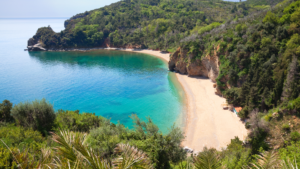 A beautiful beach on holiday in Montenegro