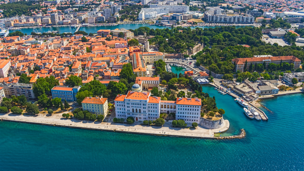 Aerial view of Zadar, one of the best cities to visit in Croatia 