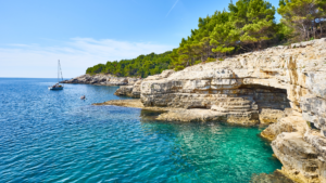 Beautiful beach while on holiday in Pula