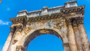 Historic monument seen while on holiday in Pula