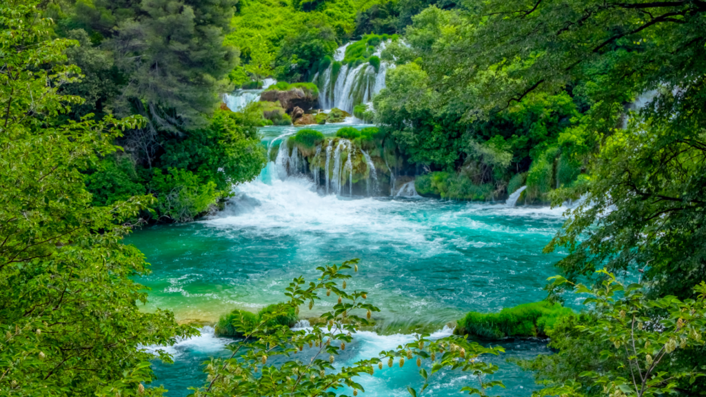 Croatia waterfalls in Plitvice Lakes National Park