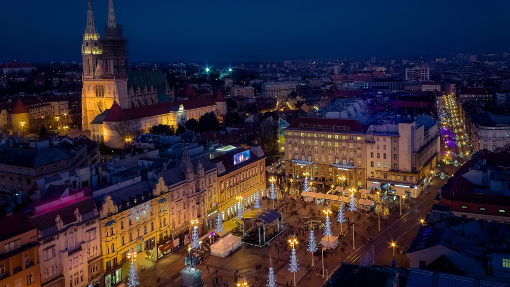 Christmas trees and lights in Zagreb