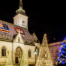 Lit up Christmas trees during Christmas in Croatia