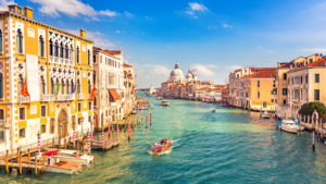 The canals and beauitufl buildings in Venice on an Italian vacation